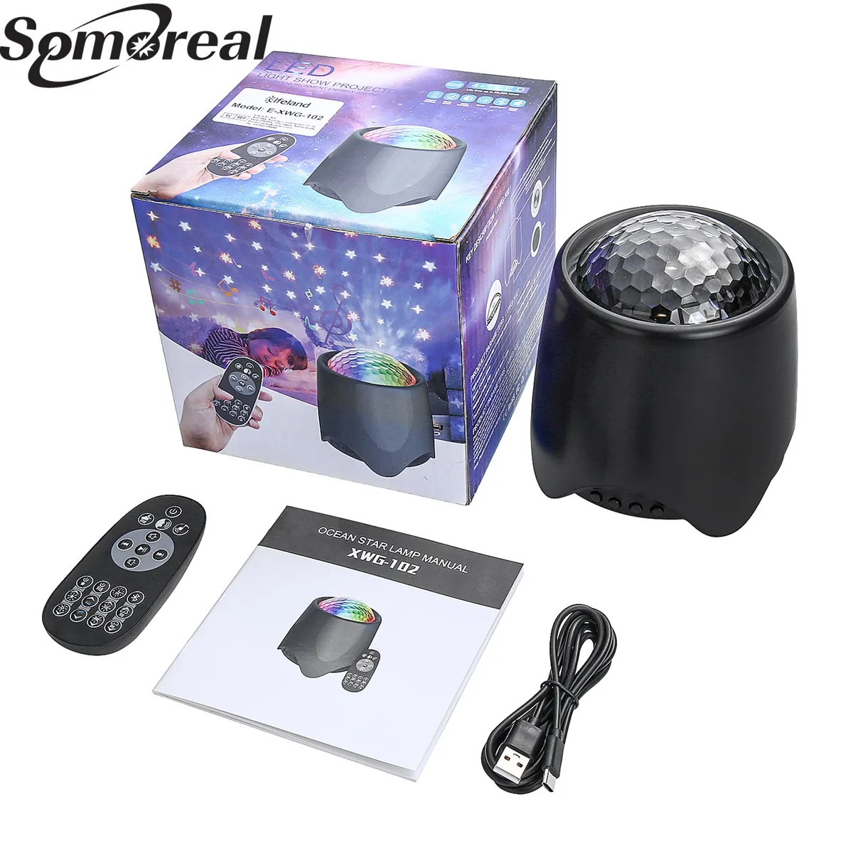 

LED Star Ocean Wave Projector Night Light Remote Control Galaxy Starry Sky Projector Night Lamp With Music bluetooth Speaker