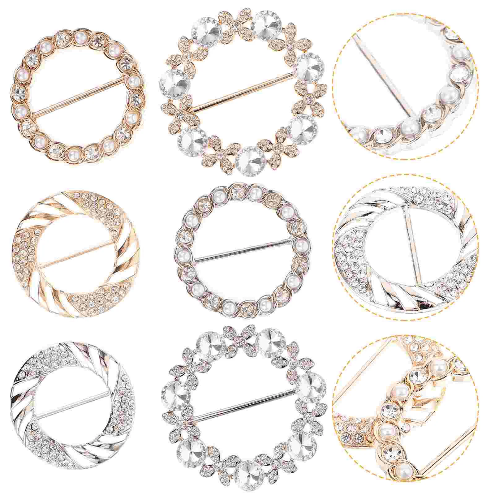 

6 Pcs Gold Decor Exquisite Decorative Buckle Shirt Clip Scarf Supplies Convenient