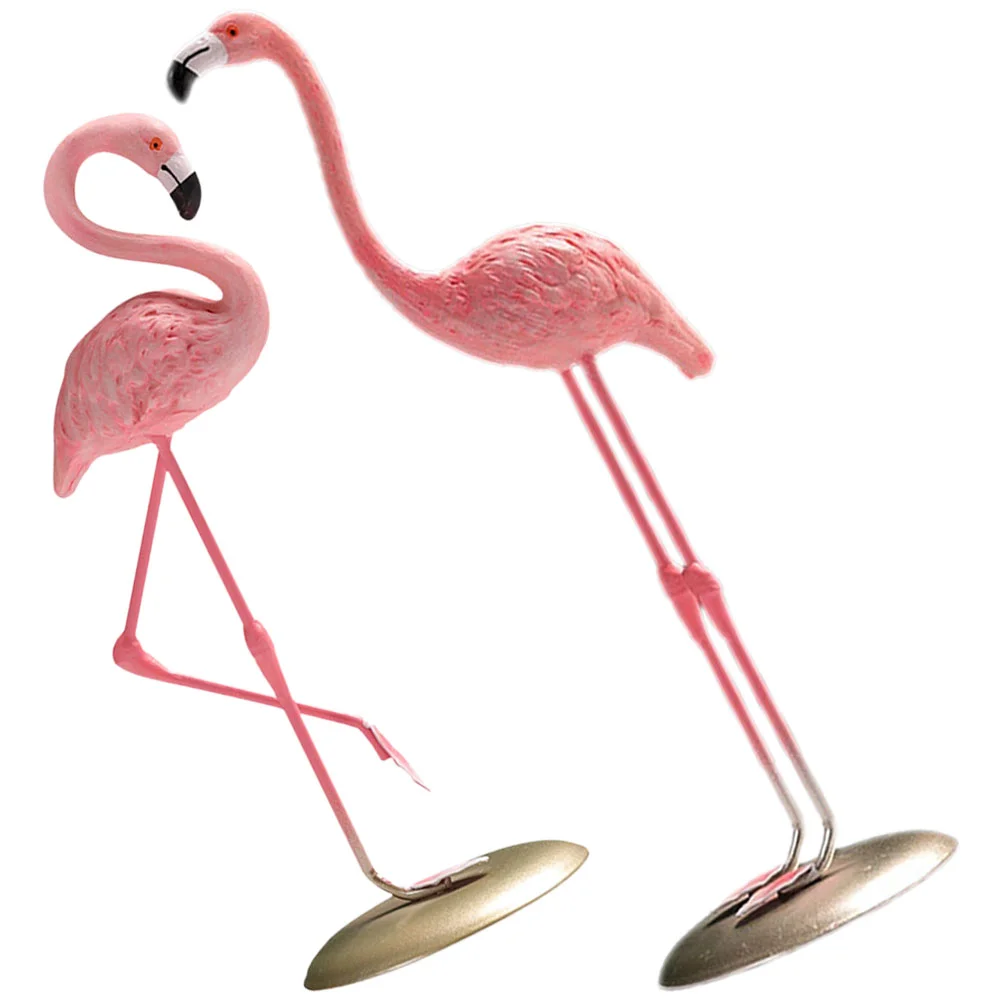 

2pcs Flamingo Figurines Home Statues Desk Decorations Flamingo Sculptures Flamingo Statues