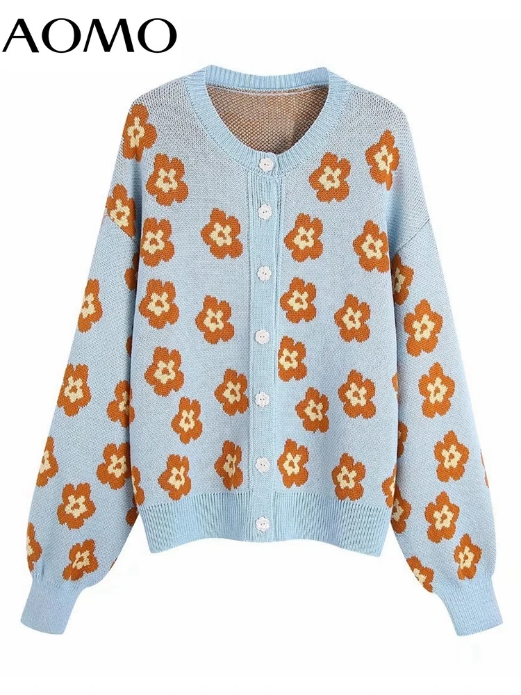 

Женский жаккардовый кардиган на пуговицах, с длинным рукавом