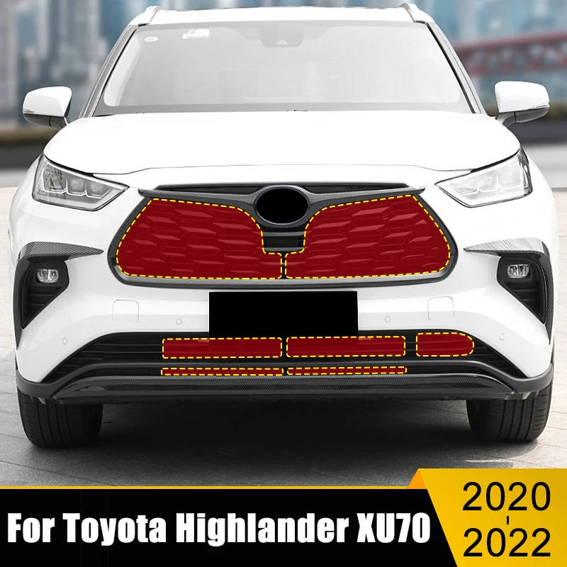 

For Toyota Highlander XU70 Kluger 2020-2022 Stainless Car Middle Insect Screening Mesh Front Grille Insert Anti-Mosquito Net