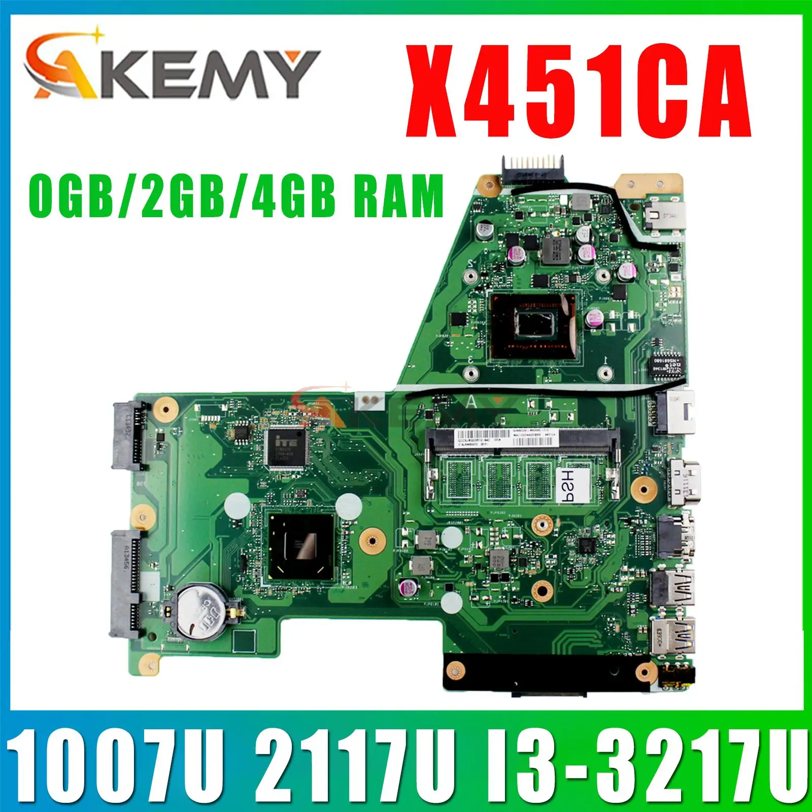 

Материнская плата X451CA для ноутбука ASUS X451C X451CA F451C, оригинальная версия 1007U 2117U I3-3217U, ЦП 0 ГБ/2 ГБ/4 ГБ ОЗУ
