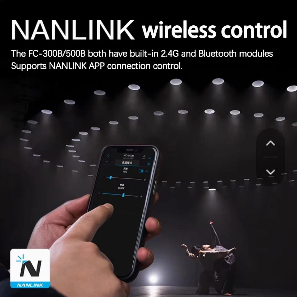 Фото Светодиодный COB-осветитель Nanlite FC-500C Full Color RGB 500 Вт с креплением Bowens, встроенные специальные световые эффекты №2