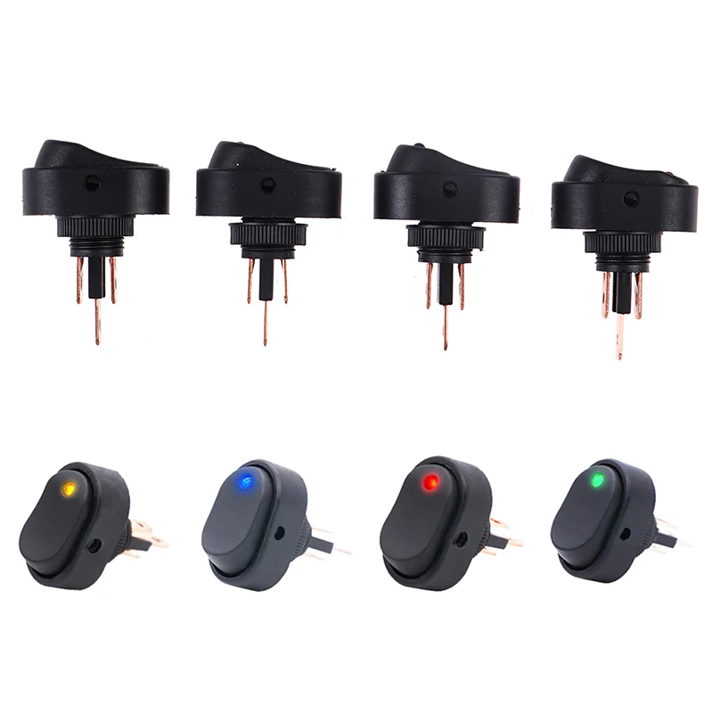 

1 PCS LED Light 12V 30Amp 30A Car Boat Auto Rocker SPST Toggle Switch Blue Green Yellow Red