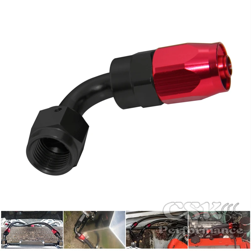 

1X Universal AN6 90 Degree Swivel Oil/Fuel Line Hose End Fitting Adapter BK / BL