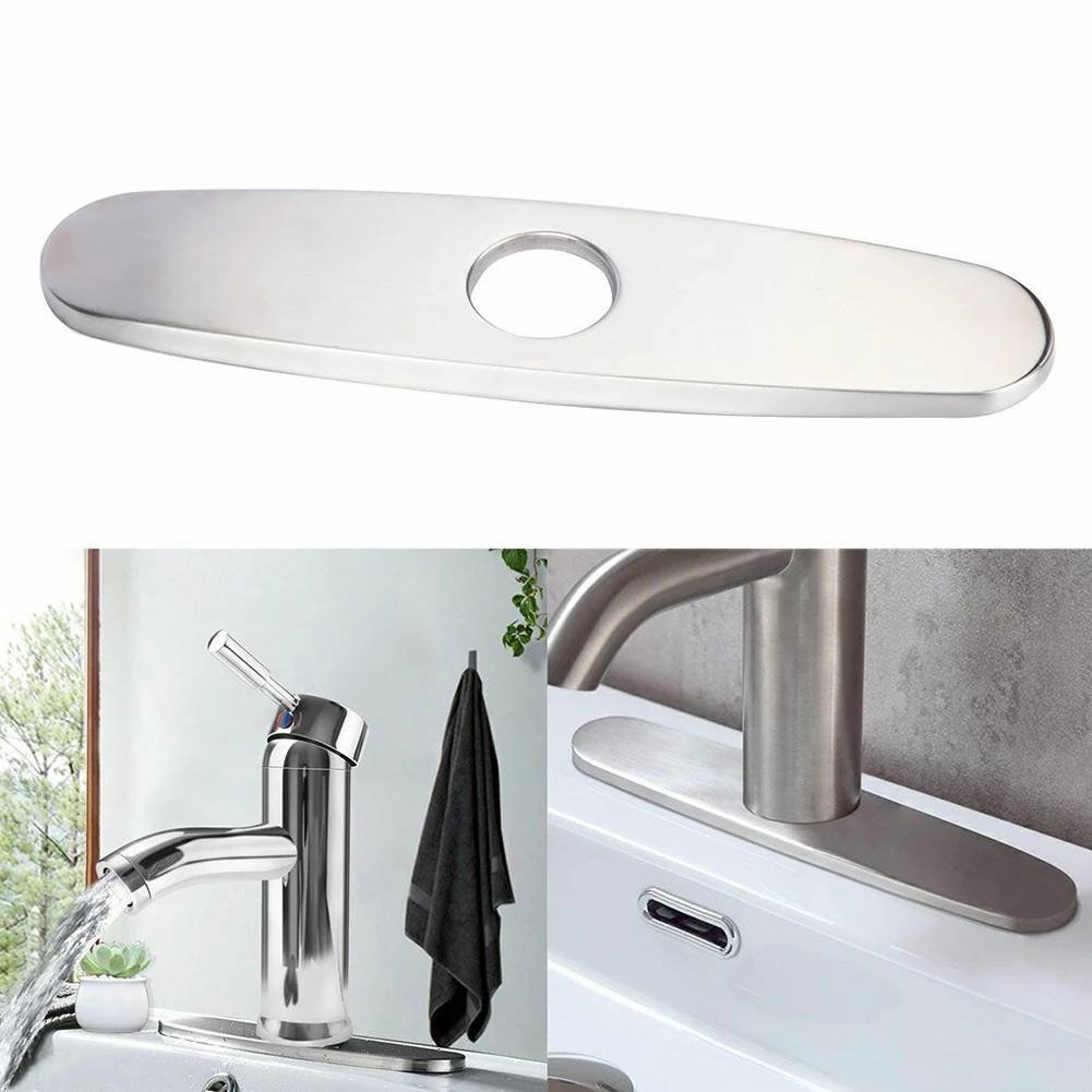

10inch Faucet Plate Hole Cover Deck Plate Tap Cover Kitchen Faucet Accessories Stainless Steel Hardware For Most Single Hole