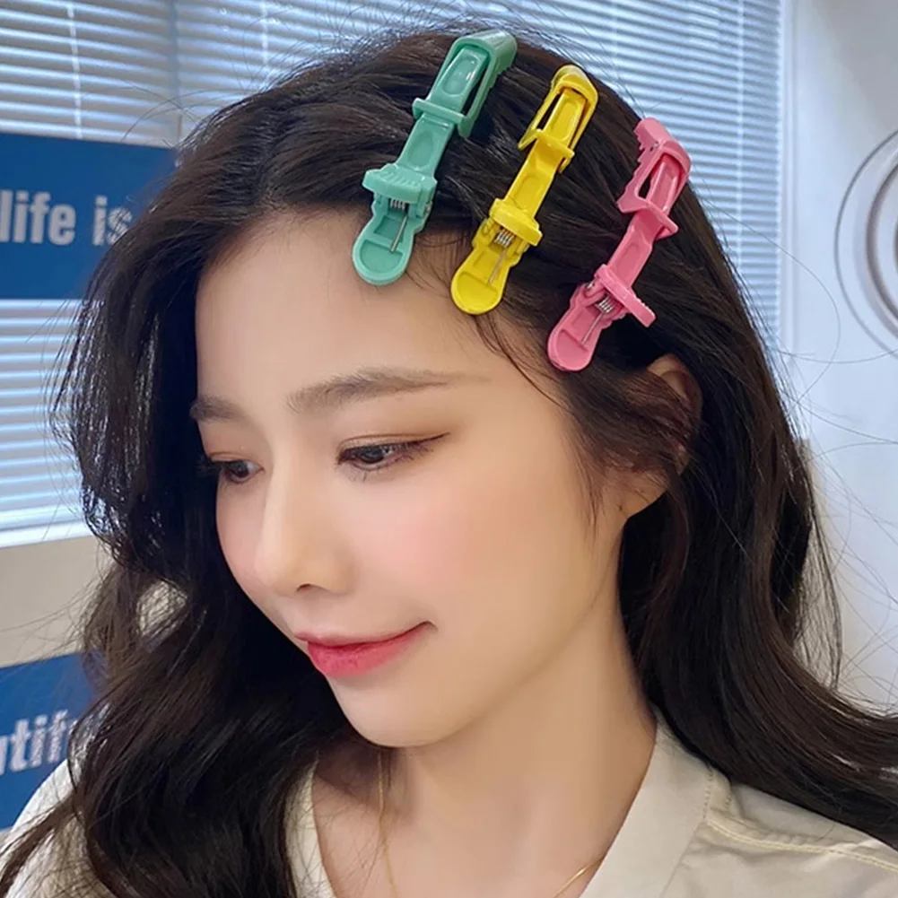 6 шт. красочные заколки для волос из кожи аллигатора зажимы парикмахерских