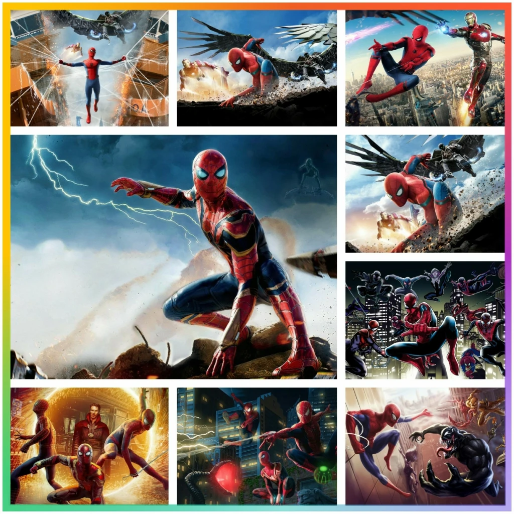 5D Набор Алмазной Живописи Человек-паук Полная Круглая Дрель Картина На Холсте