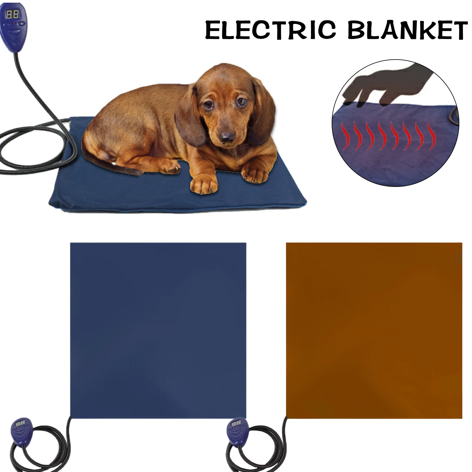 

Pet Electric Blanket Temperature Adjustable Cat Heating Pad Protection Bite-resistant Wire US/UK/EU/AU Plug Dog Supplies