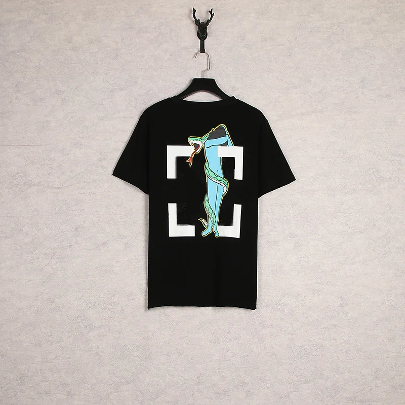 

Fashion Quality Mens Snake Printed Back X Print Tee Top Men Womens Summer Designer Tshirt Casual Streetwear Shirt