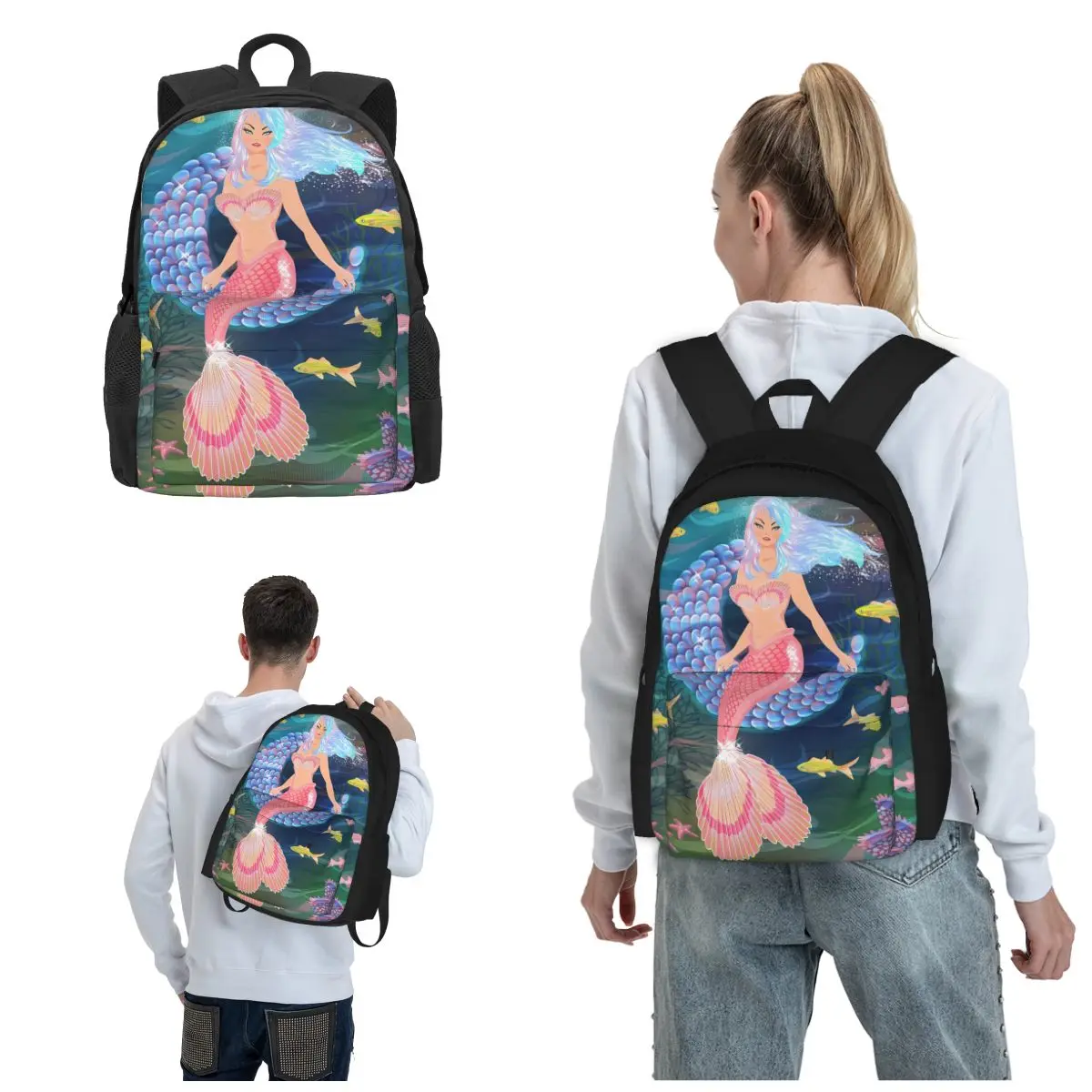 

Mermaid Backpacks Men'S Unleash Your Creativity With Our Customizable Backpack Options Travel Sport Outdoor Storage Bag
