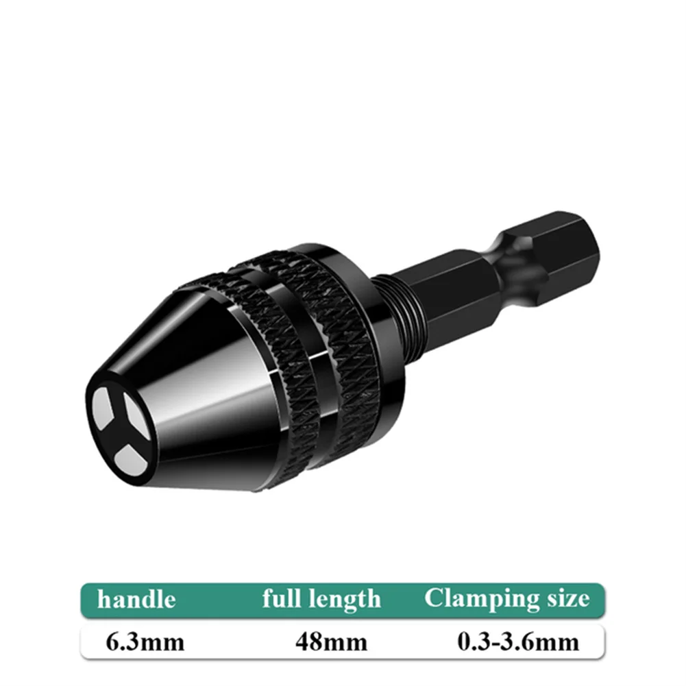 

Keyless Drill Chuck Adapter Hex Shank Quick Change Bit Converter Tool For Electric Grinder Nail Engraving Machine 6.35mm