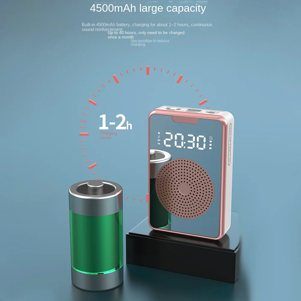 Беспроводной усилитель голоса-мегафона Bluetooth-микрофонный динамик с микрофонной