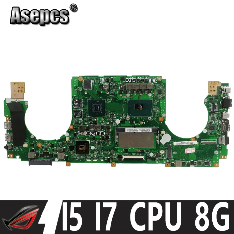 

FX502VD GTX1050TI GPU i5-7300HQ i7-7700HQ CPU 8GB RAM Laptop Motherboard for ASUS FX502V FX502VD FX502VE FX502VM Mainboard