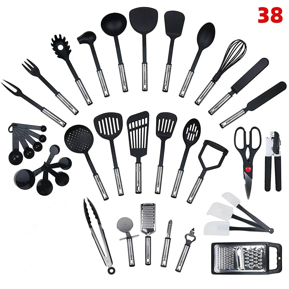 

2022 Hot Sales Cheap Nylon Non-stick Classical Kitchen Set of 38 Pieces