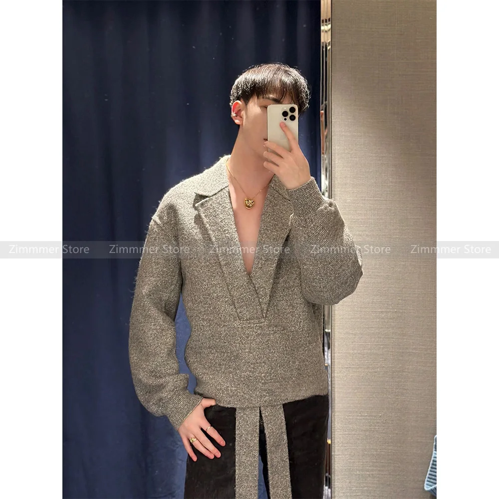 

Осень-зима 2023, новый нишевой дизайн, чувство тяжелой шерсти, простое темпераментное пальто с лацканами, пуловер, блузка