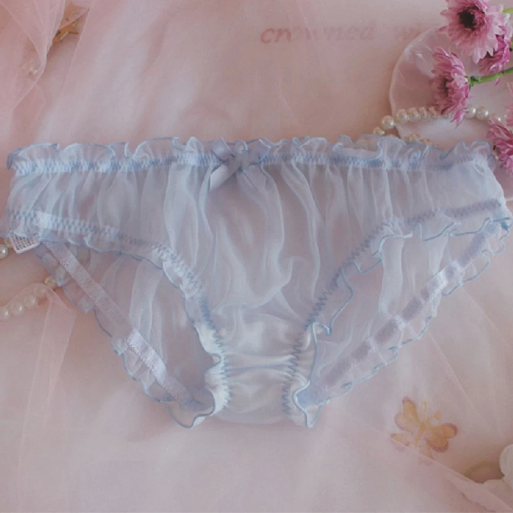 

Transparent Women Sexy Briefs Sheer Mesh Underwear Female Erotic Panties Solid See Through Underpants Breathable Soft Lingerie