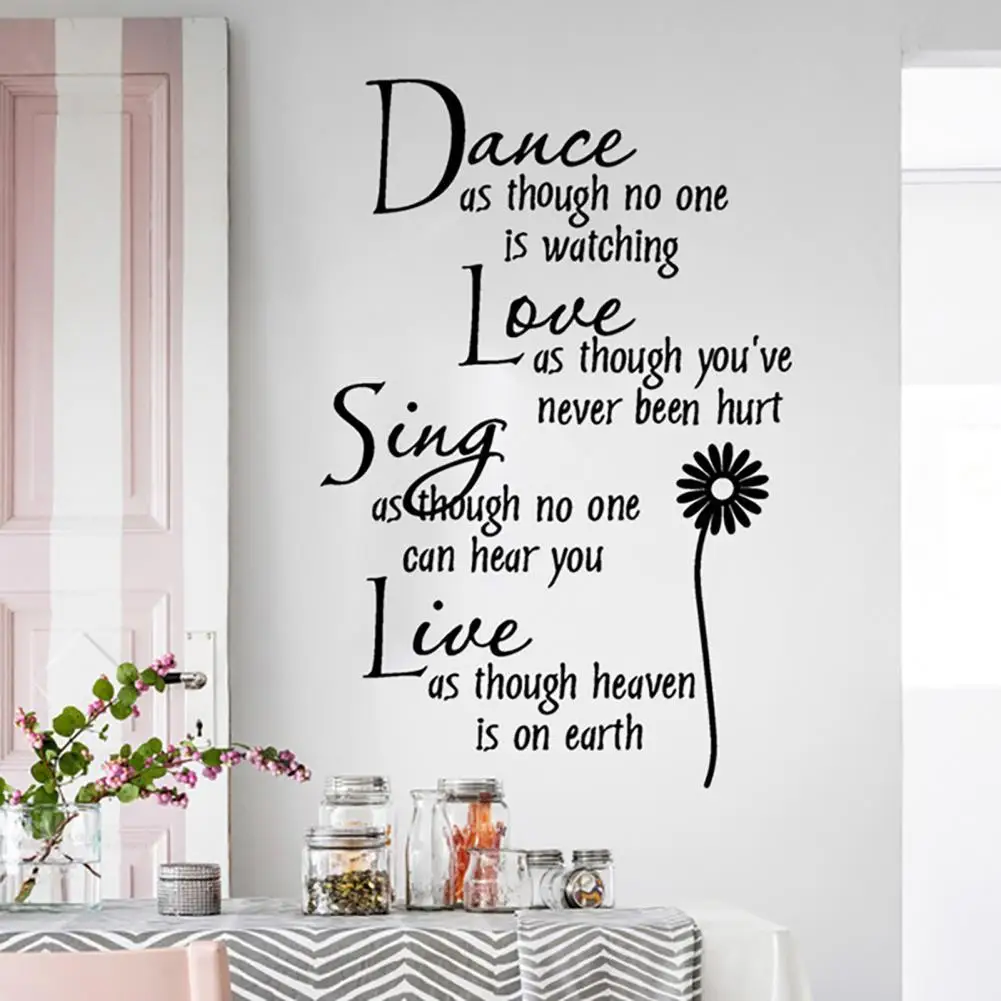 

Dance Love Sing Live Wall Sticker Quote Letter Vinyl Wall Decals Home Wall paper Modern Fashion Kids Rooms Home Decor