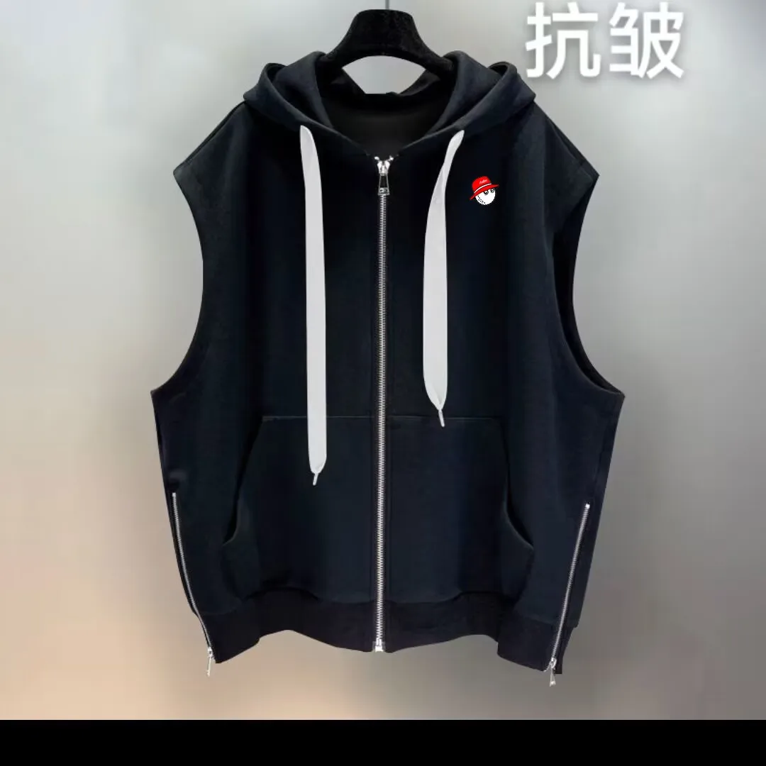 Golf Clothing New 2023 Golf Clothing Men's And Women's Summer Golf Hooded Vest Malbon Zipper Split Design