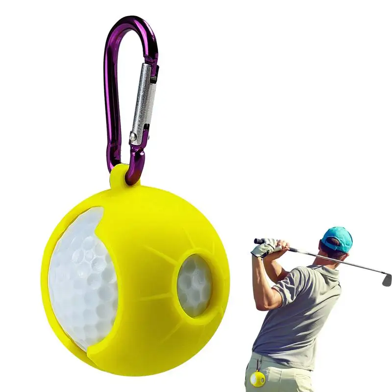

Golf Ball Silicone Holder Golf Ball Carrying Bag Silicone Protective Sleeve For Golf Balls With Aluminum Hooks To Pants Or Belt
