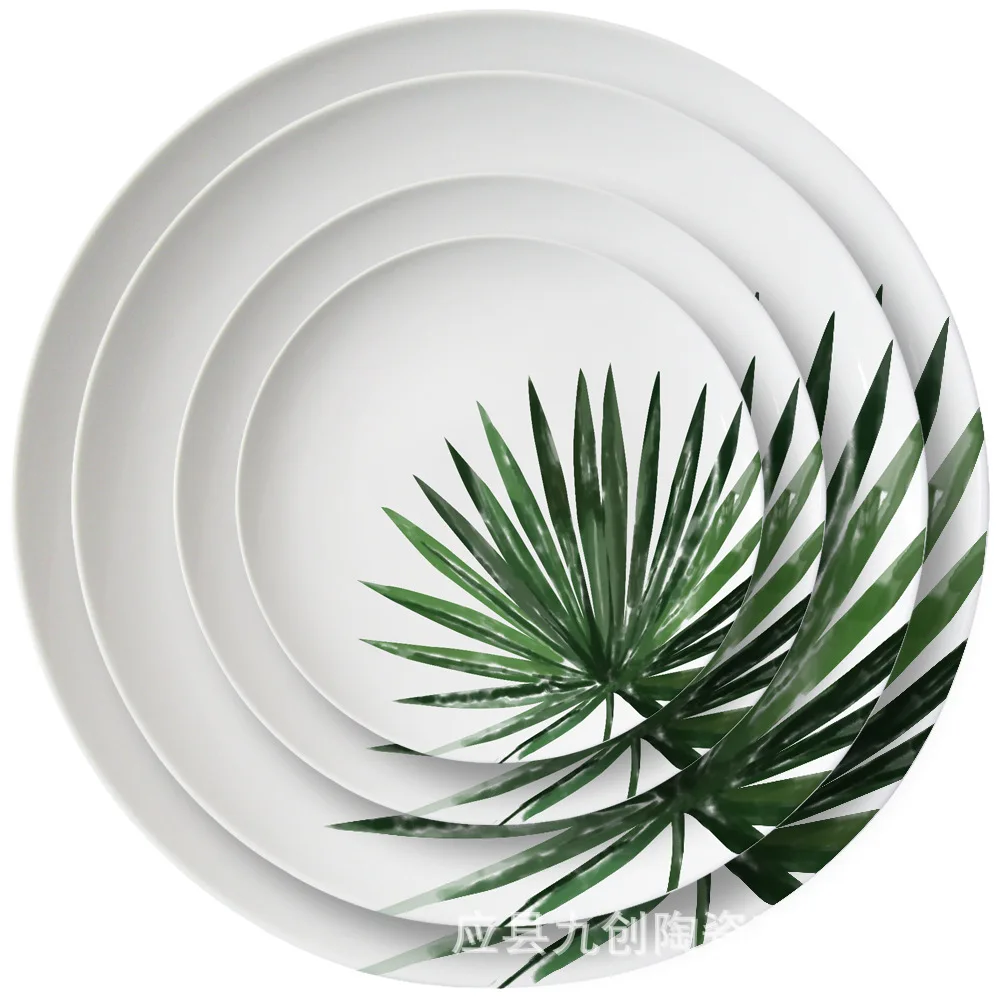 

Creative hand-painted turtle back bamboo bone porcelain dinner plate Western food steak pasta plate household creative plate