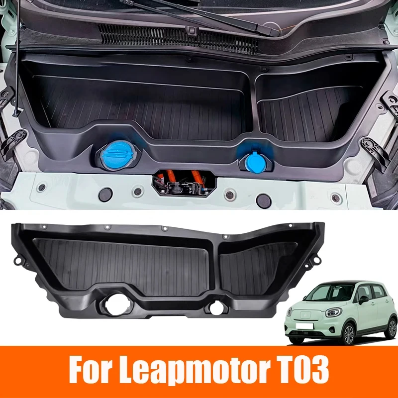 

Для Leapmotor T03 2023 2024 2025 ящик для хранения передней кабины автомобиля водонепроницаемый ящик для хранения ABS передняя запасная коробка Аксессуары