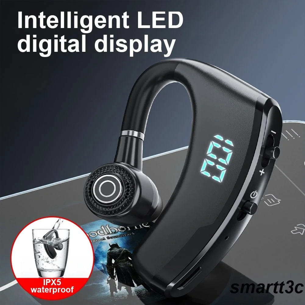 

V9s Waterproof Bluetooth-compatible Headset Voice Answer Business Sports Headphone Driving Upgrade Digital Display