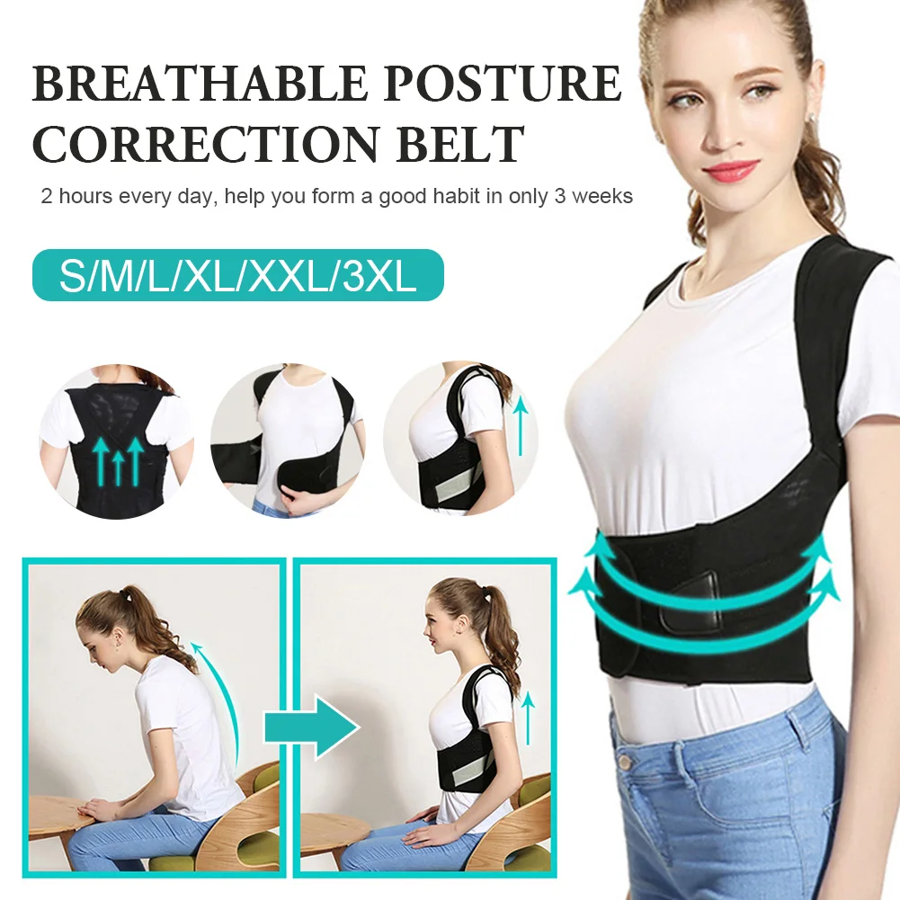 

Back Posture Corrector Adjustable Correction Belt Back Support Straightener Shoulder Lumbar Brace Health Care