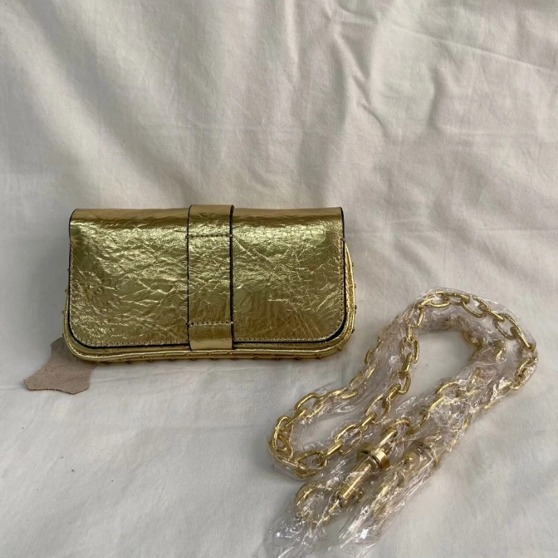 

Spring Summer 2023 Women Bags Pleated Shoulder Bag Leather Messenger Bag