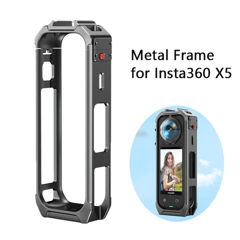 Металлический каркас для Insta360 X5, противоударный защитный расширительный чехол для клетки для кроликов для Insta360 X5, аксессуары, металлический каркас, кронштейн
