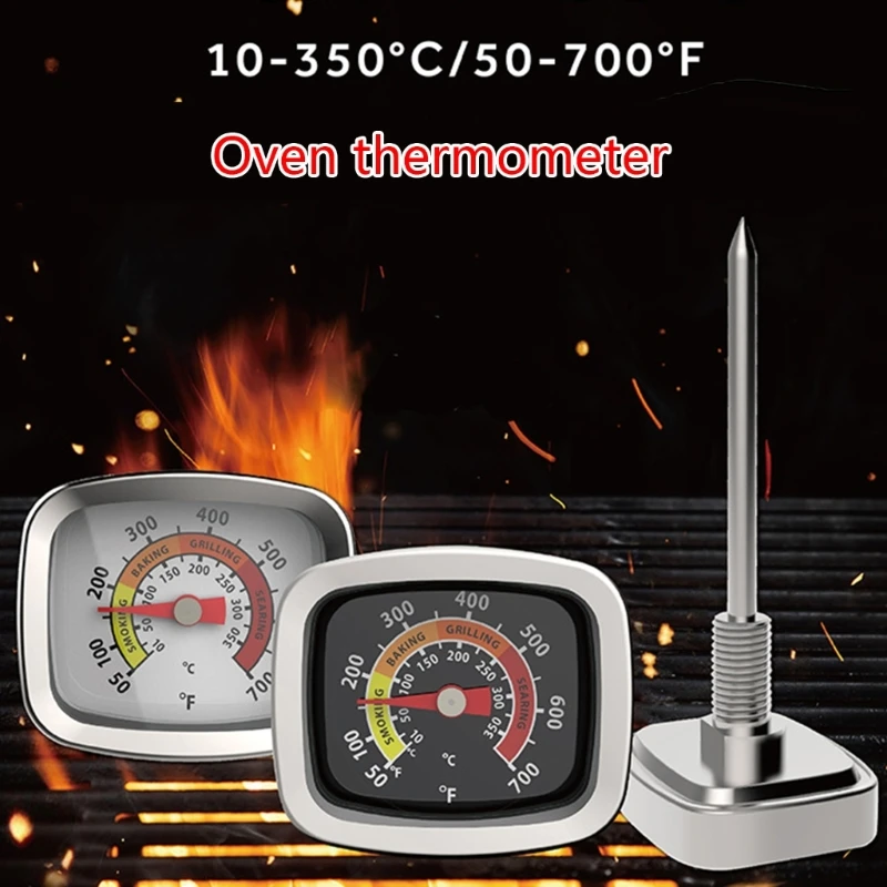 

Stainless Steel BBQ Smoker Grill Thermometer Temperature Gauge 50-700 Degree Celsius 10-350 Degrees Fahrenheit Temp Measure Tool
