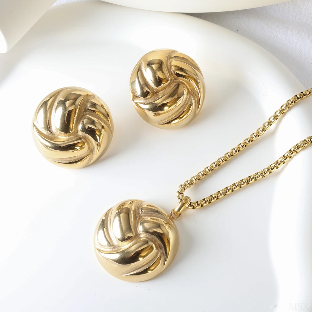 ZMfashion серьги из нержавеющей стали ожерелье ювелирные наборы повседневная жизнь