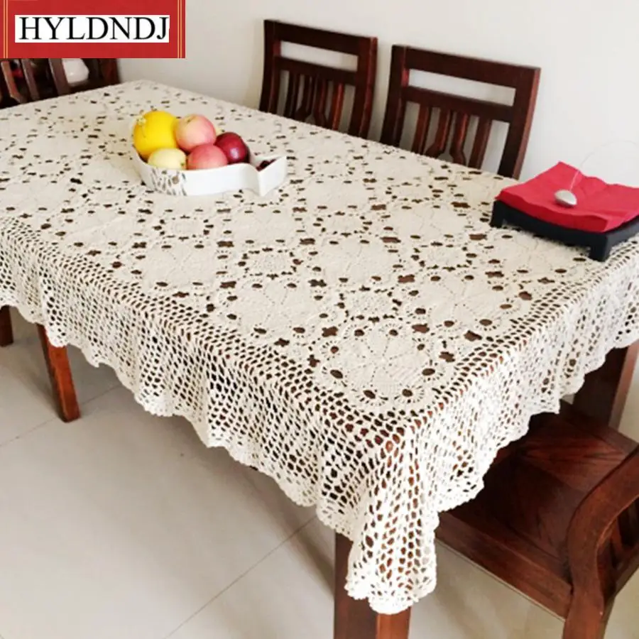 Скатерть хлопковая в форме цветка ручная работа вязаный крючком Декоративная