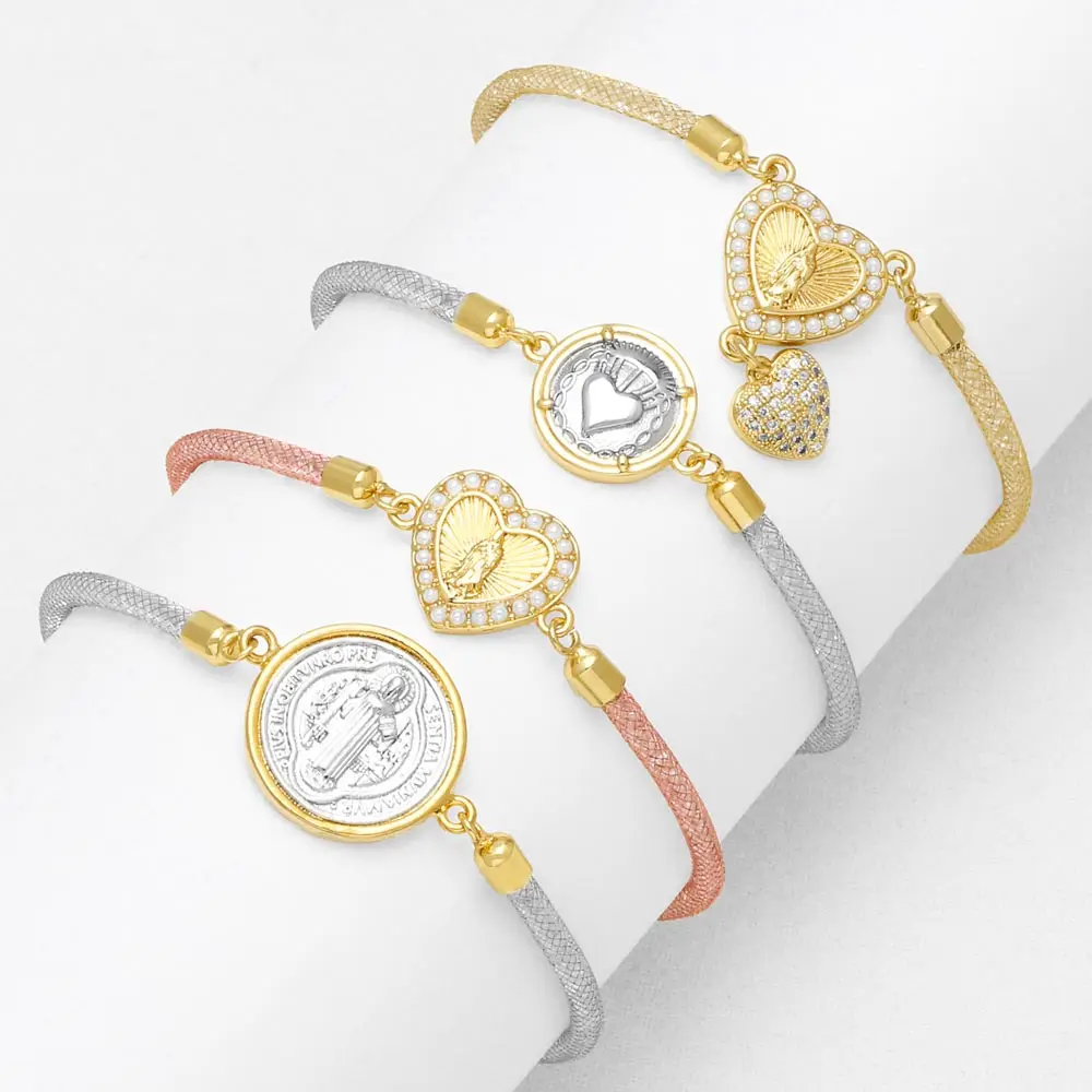 Мини-браслеты с жемчугом и сердечками brtj30