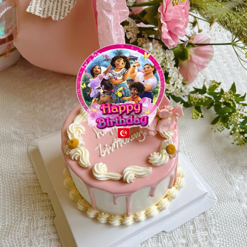 

Disney Encanto Cake Topper Children Girls Birthday Decorations Cake Cards Insert Cards Mirabel Figures Party Baking Supplies Kid