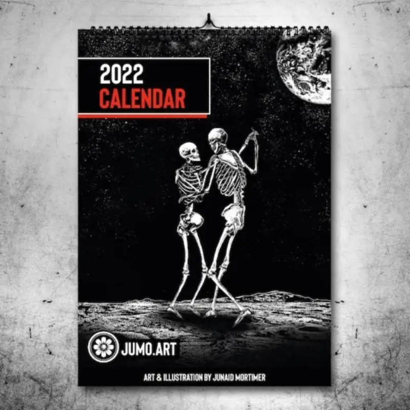 

2022 Calendar Gothic Art Wall Calendar Skeleton Couples Calendar Weekly Monthly Daily Agenda Organizer Schedule Planner