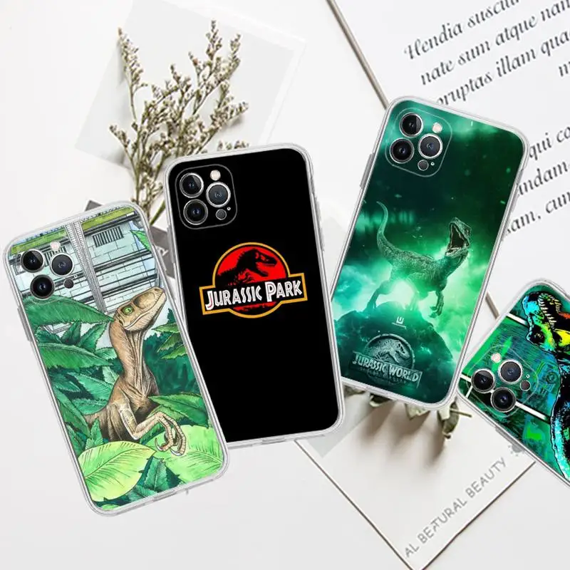 

YNDFCNB Jurassic Park Dinosaur Phone Case for iPhone 11 12 13 Mini Pro Max 8 7 6 6S Plus X 5 SE 2020 XR XS Case shell