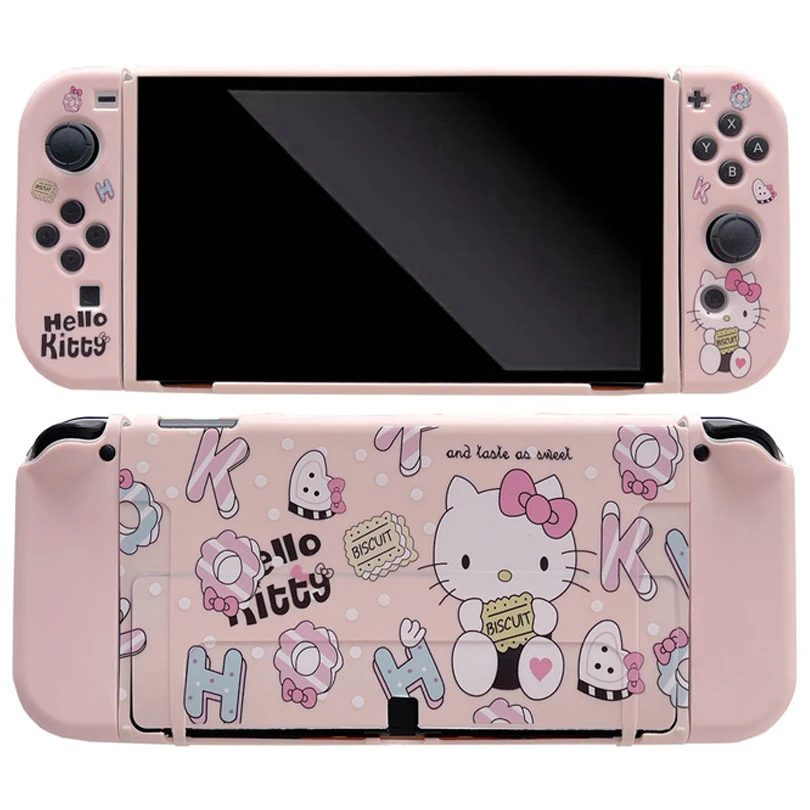 

Sanrio Anime Hello Kitty Kuromi Melody Gudetama XO Soft Case for Nintendo Switch Game Console Controller OLED Gaming Accessories