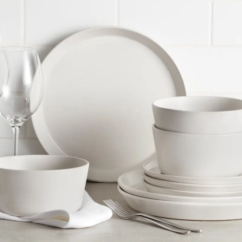

Stone Lain Ally Stoneware 12-Piece Round Dinnerware Set, White
