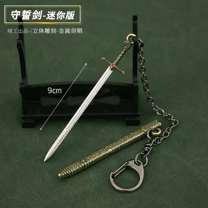 

9cm Oathkeeper Sword Keychain Jaime Lannister Game Brienne of Tarth Thrones GOT Mini Metal Weapon Keychain 1/12 Doll Equipment