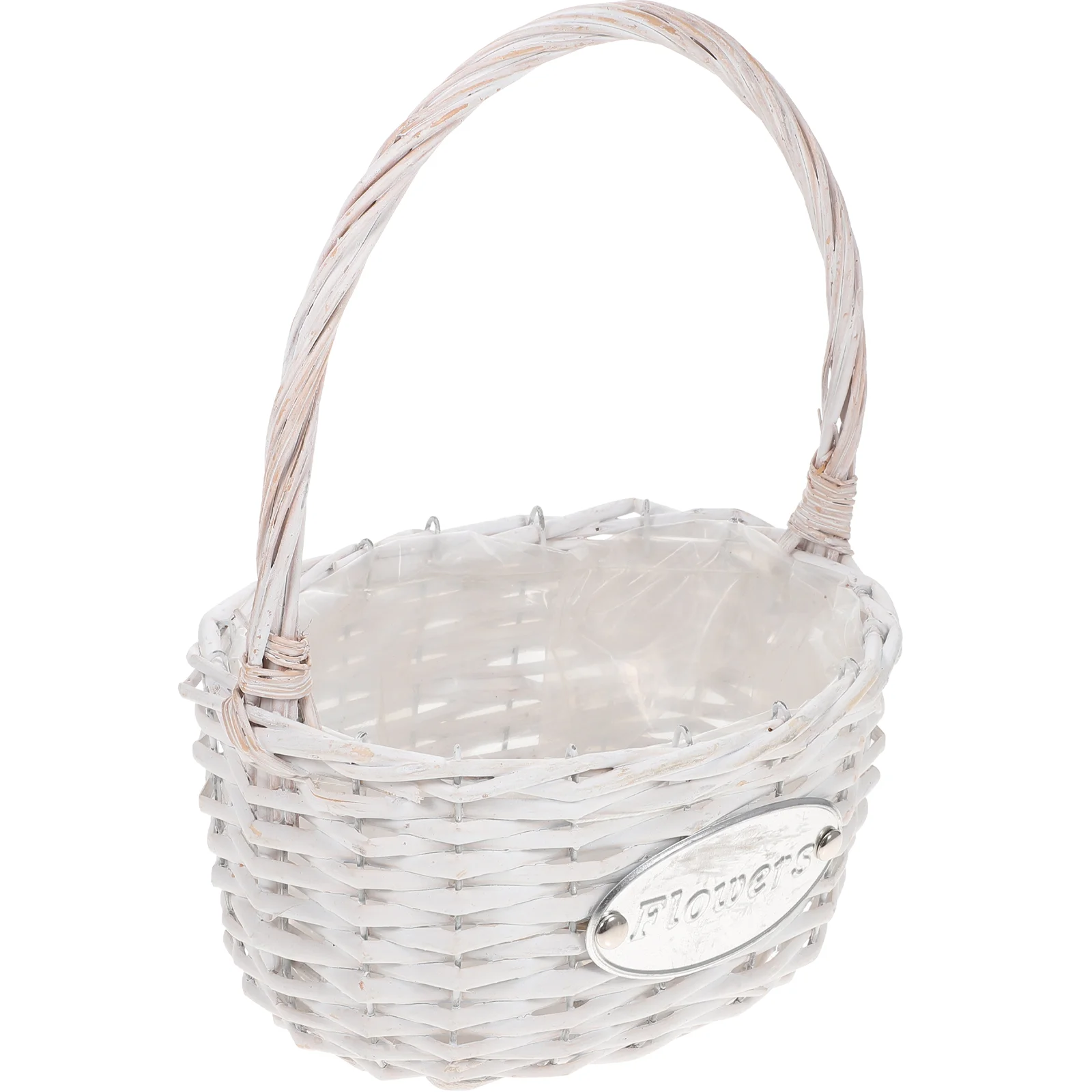 

Basket Flowerbaskets Girl Handle Wicker Wovenwedding Storage Easter Rattanweddings Hanging Bride Handles Container Hand Bridal