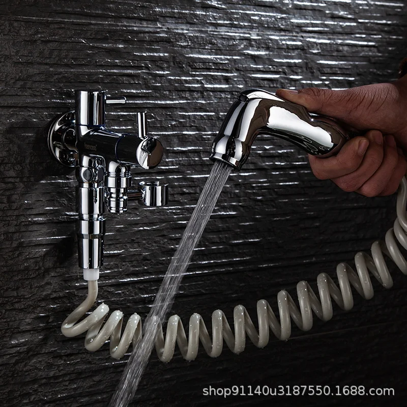 

Bathroom toilet companion women's washer copper booster spray gun washer one in two out faucet small shower