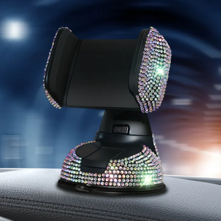 Алмазный держатель для мобильного телефона автомобиля крепление розовая Гибкая