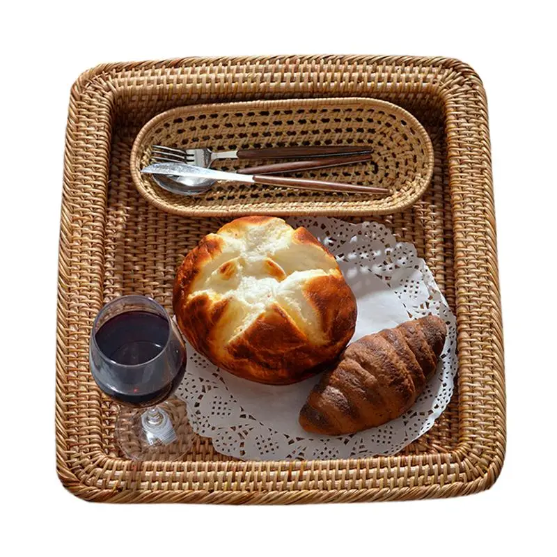 

1 шт. ротанговая корзина, новый безопасный прочный шикарный держатель для всякой всячины, квадратная корзина, Настольный Органайзер