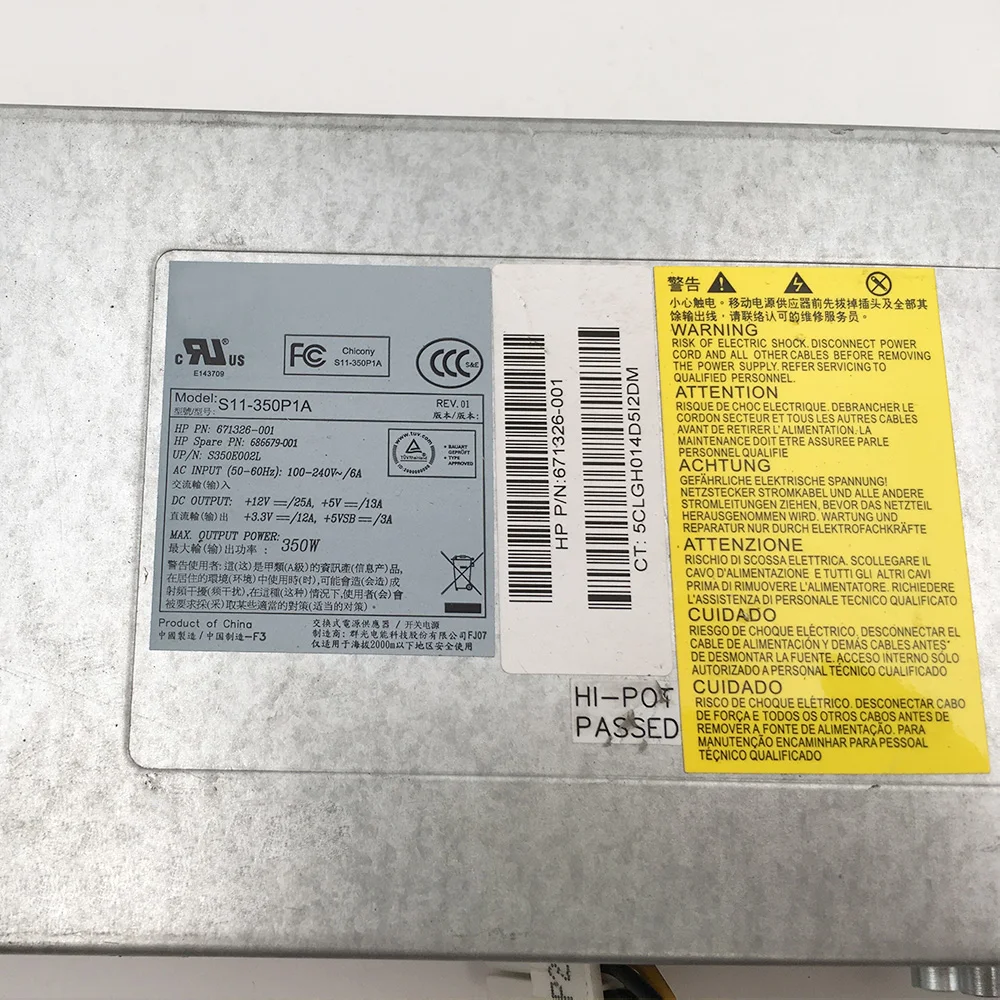 Серверный блок питания для HP DL320E Gen8 G8 S11-350P1A 671326 -001 686679 350 Вт полностью