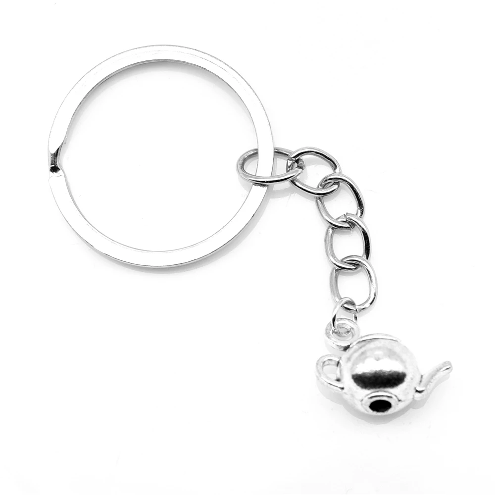 

1pcs Antique Silver Color 13x18mm Teapot Keychain Handmade Jewerly Diy
