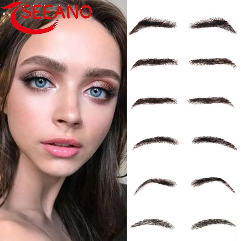 

SEEANO Synthetic Lace False Eyebrows Handcrafted Black Party Wedding Everyday Wear Cosplay Ladies Julie Style Faux Eyebrows
