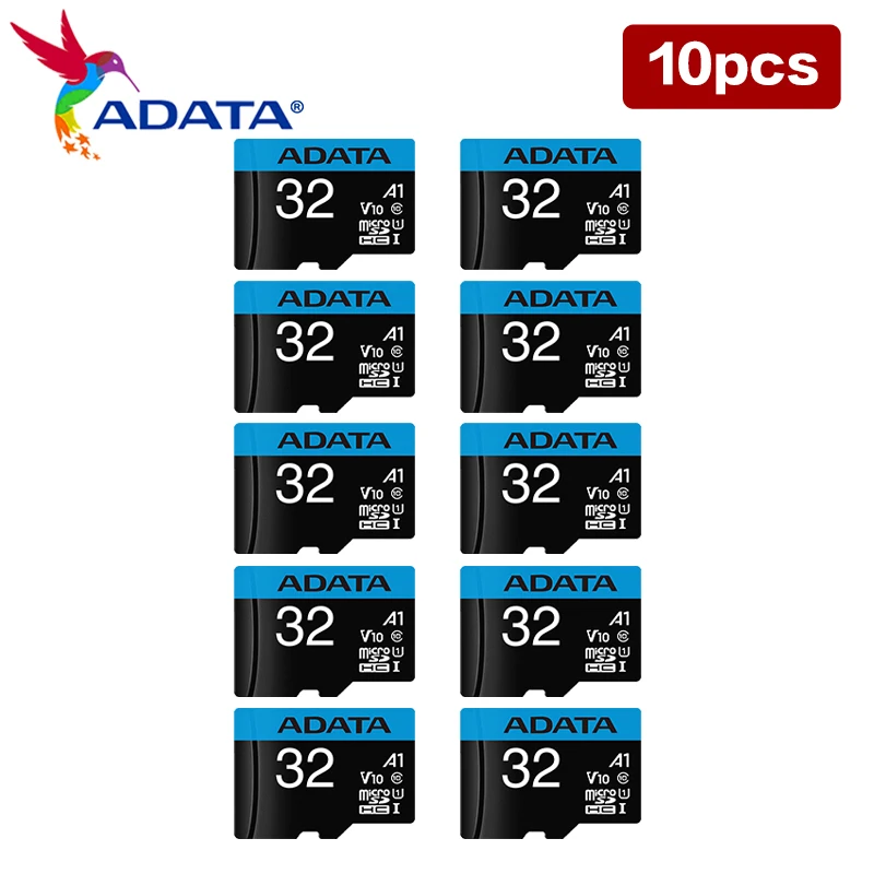 

Карта памяти ADATA Micro SD 10 шт., карта памяти 32 Гб MicroSDHC 64 Гб MicroSDXC MicroSD C10 A1 TF, флэш-карты, карта памяти для телефона