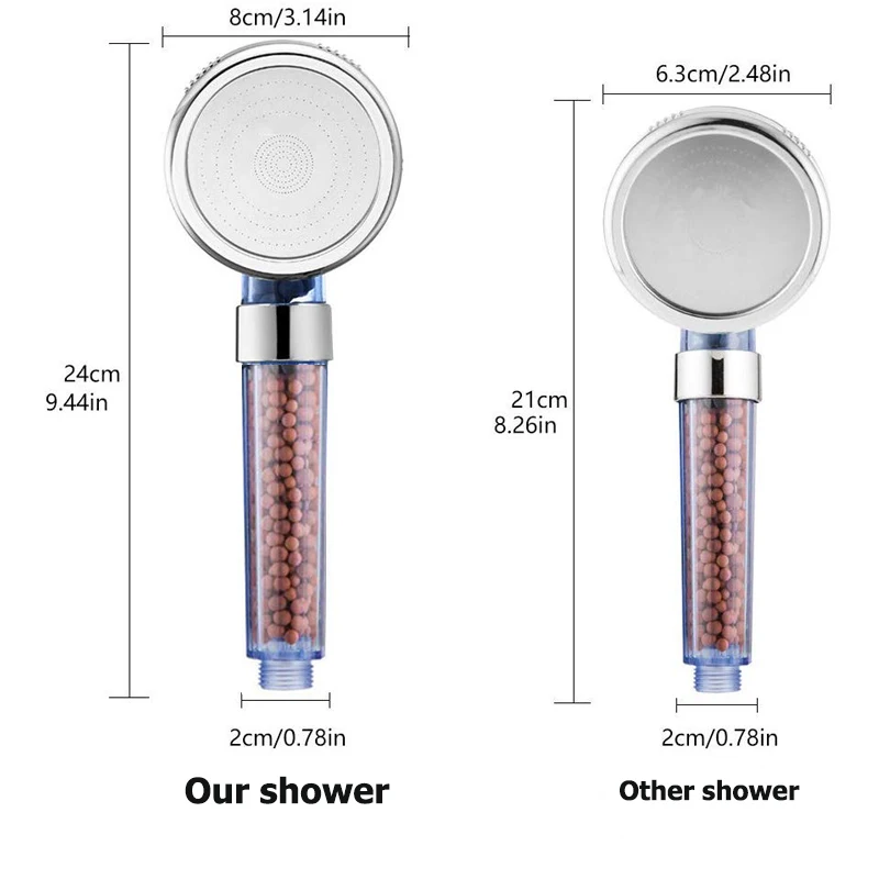 shower head 3 modes bathroom shower adjustable shower head saving water high pressure anion spa shower accessories shower led free global shipping