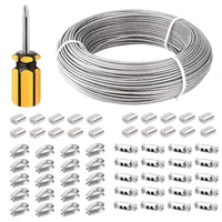 SGYM 100M/3mm Cable Kit 304 Stainless Steel Wire Rope PVC Coated For Climbing Plants Garden Wire Trellis